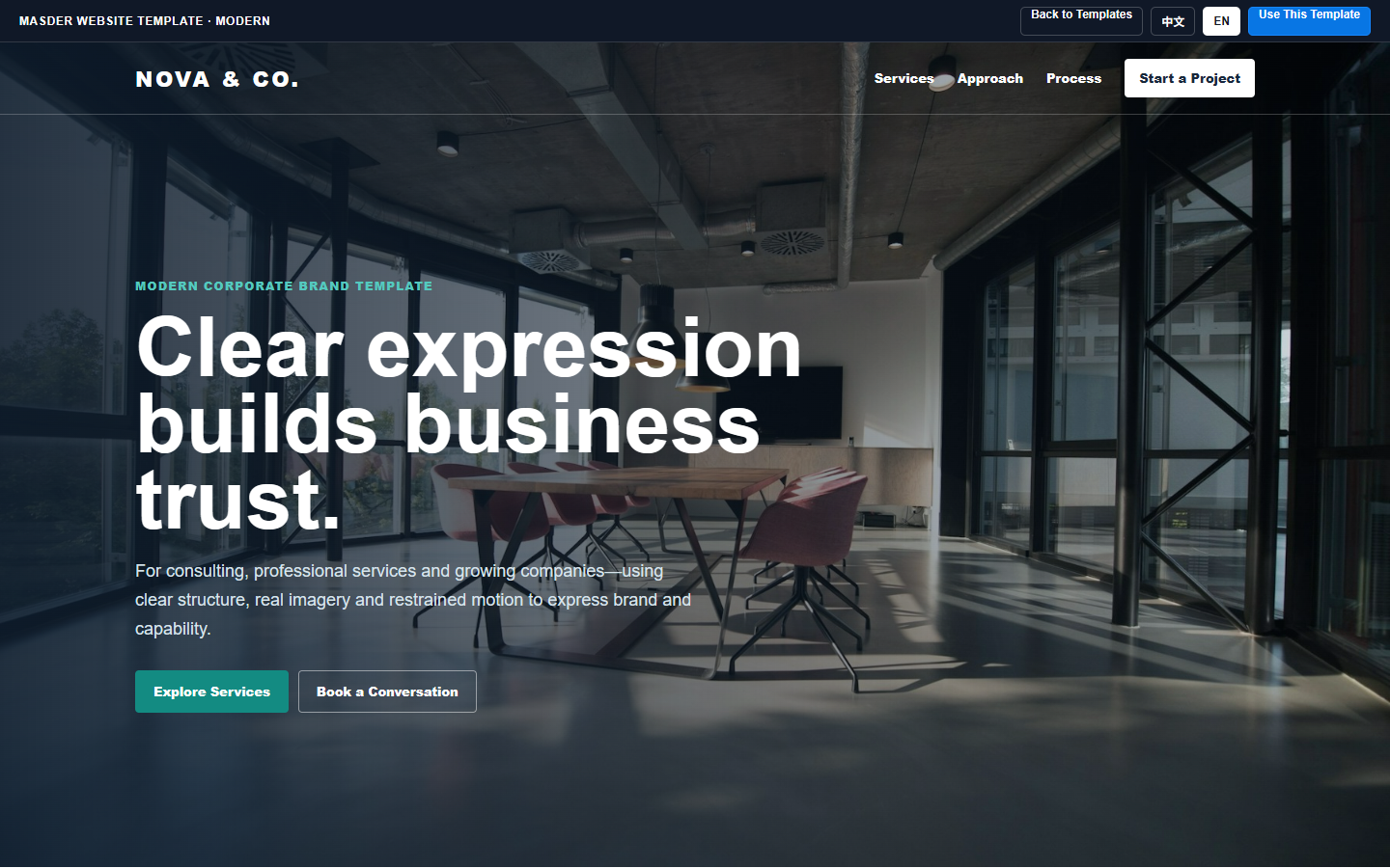 MASDER corporate website template preview