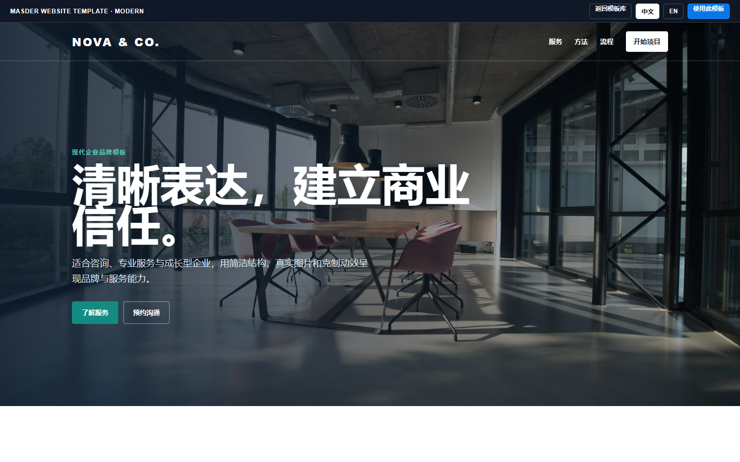 Modern corporate brand website template